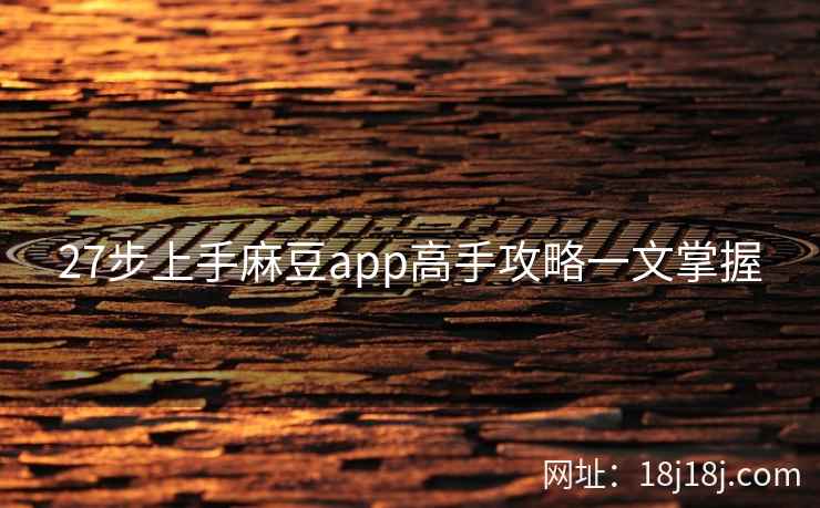 27步上手麻豆app高手攻略一文掌握